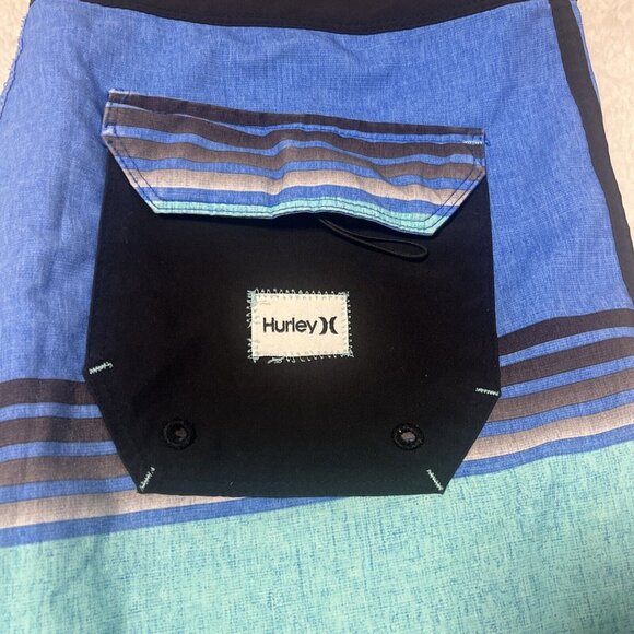 Hurley board shorts shades of blue stipes boys size 30 Multicolor - Picture 8 of 10